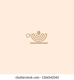 Coffee Logo. Modern Icon Symbol Monochrome, Mono line, Minimalism vector logo for coffee shop. 