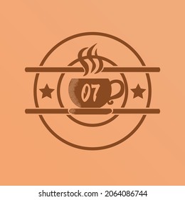 Coffee logo with number vector illustration suitable for multiple purpose