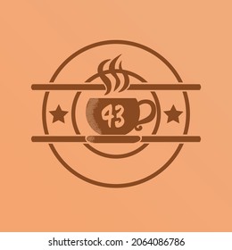 Logo del café con ilustración vectorial numérica adecuada para múltiples fines