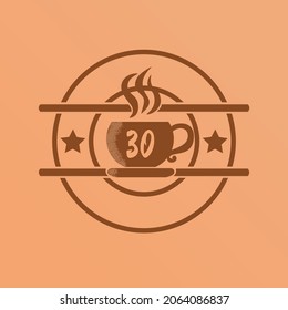 Coffee logo with number vector illustration suitable for multiple purpose
