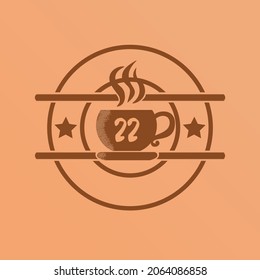 Coffee logo with number vector illustration suitable for multiple purpose