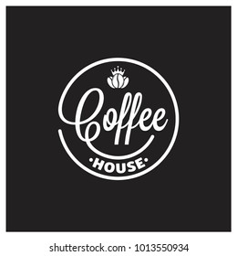 coffee logo on black background