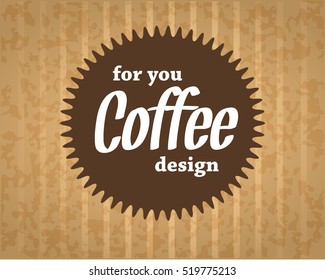 coffee logo on the cardboard background in vintage style. Vector illustration EPS10 .