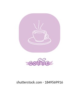 coffee logo on purple background