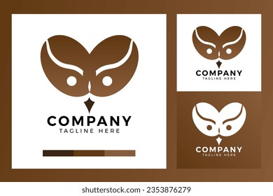 coffee logo with owl eyes