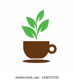Coffee logo with a plant concept