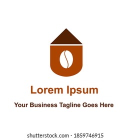 
the coffee logo with the roof of the house symbolizing the cafe house.