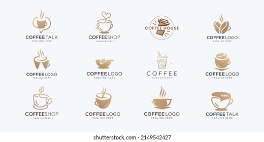 inspiración de diseño con el logotipo del café. taza de café, vintage de insignia, cafetería, logotipo de café de ilustración