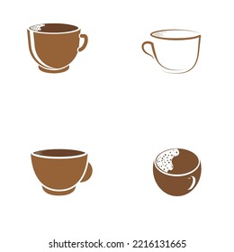 coffee logo set, flat design vector premium illustration