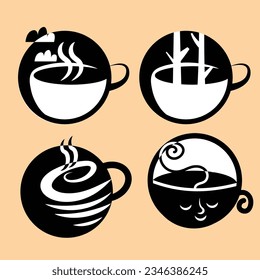 coffee logo set for trademark