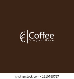 coffee logo with the shape of a coffee bean and smoke two in it like the letter c with a smoke line makes this design unique, modern, simple.