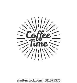 Coffee logo. Coffee shop logo. Cafe, Restorant sign, label. Coffee letters. Coffee break, time.