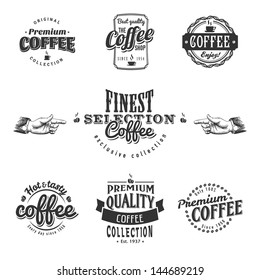 coffee logo shop cafe tea vintage label stamp vector border set of coffee shop sketches and text symbols coffee logo shop cafe tea vintage label stamp vector border espresso roaster classic rooster na