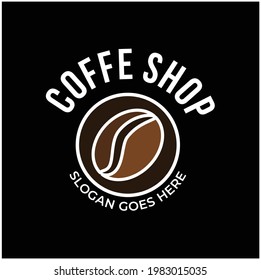 coffee logo showing coffee beans as the main object. designed with a touch of emblematic logo style and simplicity.