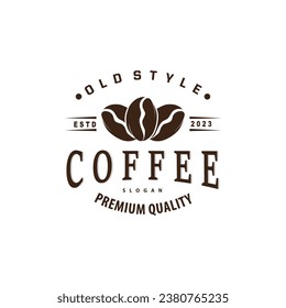 Coffee Logo, Simple Caffeine Drink Design from Coffee Beans, for Cafe, Bar, Restaurant or Product Brand Business