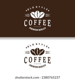 Coffee-Logo, einfaches Coffein Drink-Design aus Kaffeebohnen, für Café, Bar, Restaurant oder Produktmarken