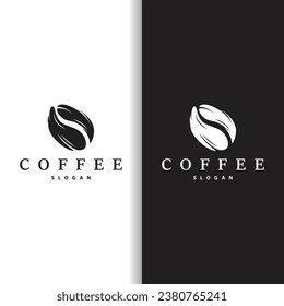 Coffee Logo, Simple Caffeine Drink Design from Coffee Beans, for Cafe, Bar, Restaurant or Product Brand Business