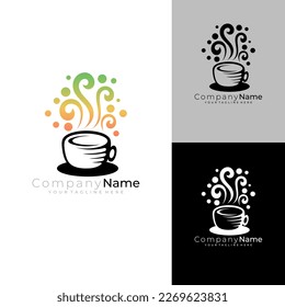 Coffee logo with simple design vector, cafe icons, drink logo