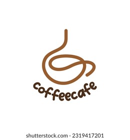 logotipo de café con concepto de línea simple para restaurante café y bar