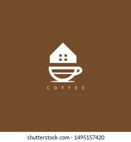 coffee logo with simple shapes and bright colors and the shape of cups and houses, and windows make this design. modern, unique, elegant.
 
