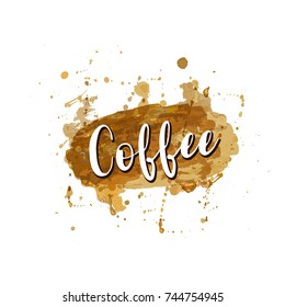 Coffee logo stains isolated on white background