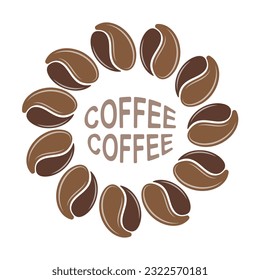 Coffee logo - sun from coffee beans.