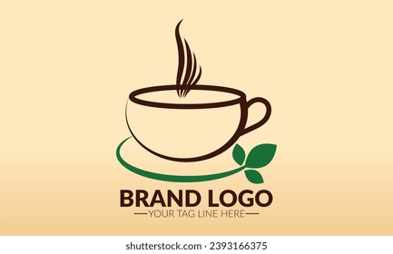 Coffee logo. Tea cup logo or icon design. Tea logo.