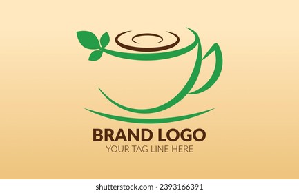 Coffee logo. Tea cup logo or icon design. Tea logo.