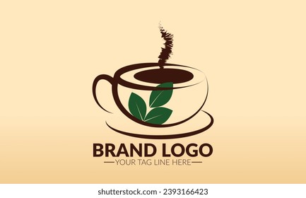 Coffee logo. Tea cup logo or icon design. Tea logo.