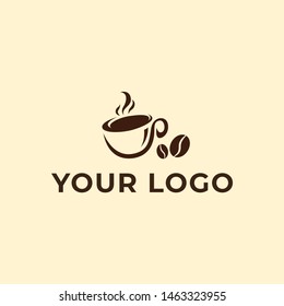 coffee logo template with beans