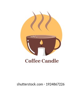 Coffee Logo template, inspired by candle and mug, can be used as logo or brand for company, restaurant, cafe, etc