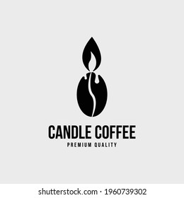 Coffee Logo template, inspired by candle and coffee beans, can be used as logos or branding for companies, restaurants, cafes, etc.