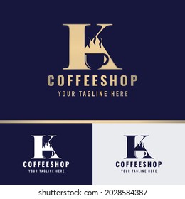 Plantilla de logotipo de café - Logotipo de letra K, adecuado para cualquier café con K inicial.