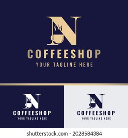 Coffee Logo Template -  Letter N Logo, suitable for any coffee shop with N initial.