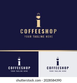 Coffee Logo Template -  Letter I Logo, suitable for any coffee shop with I initial.