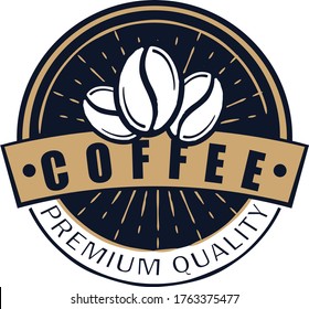 Coffee logo template. retro circle design 