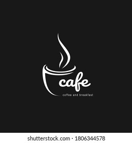coffee logo template with simple stylized cup