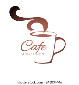 coffee logo template with stylized cup