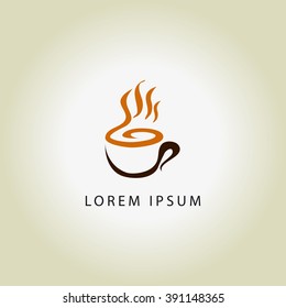 coffee logo template with stylized cup