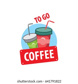 coffee logo template with stylized cup