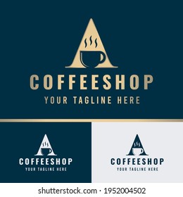 Plantilla para el logotipo del café - Letra mayúscula Un logotipo