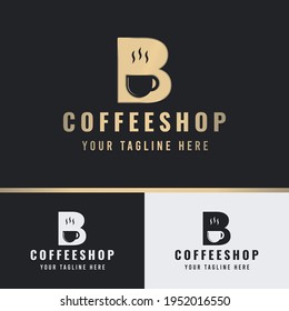 Coffee Logo Template - Uppercase Letter B Logo