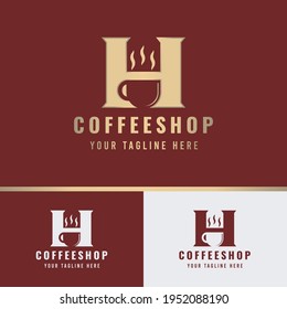 Coffee Logo Template - Uppercase Letter H Logo