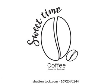 Coffee logo template vector design, Sweet time