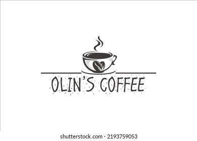 Coffee logo. This logo, which uses white and Gray colors can be downloaded as an eps file.
