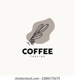 Coffee Logo, Coffee Tree Design, Cafe Drink Vector, Icon Brand Illustration Symbol