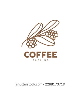 Coffee Logo, Coffee Tree Design, Cafe Drink Vector, Icon Brand Illustration Symbol