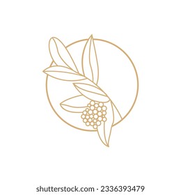 Kaffeelogo, Coffee Tree Design, Cafe Drink Vektorgrafik, Symbol für die Symbolmarke