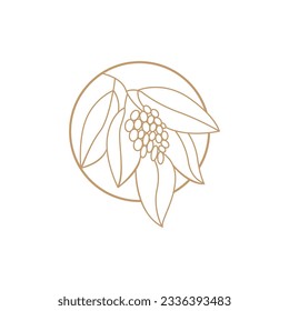 Coffee Logo, Coffee Tree Design, Cafe Drink Vector, Icon Brand Illustration Symbol