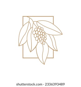 Kaffeelogo, Coffee Tree Design, Cafe Drink Vektorgrafik, Symbol für die Symbolmarke